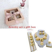 Load image into Gallery viewer, Liffly African Jewelry Sets Round Necklace Bracelet Dubai Gold Jewelry Set for Women Wedding Party Bridal Earrings Ring Jewelry