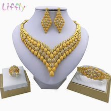 Load image into Gallery viewer, Women Earrings Ring Drop Jewelry Sets Classic Wedding Dubai Necklace Bracelet for Women Jewelry Set