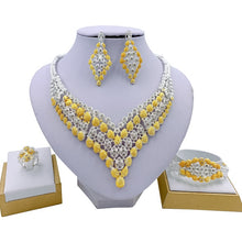 Load image into Gallery viewer, Women Earrings Ring Drop Jewelry Sets Classic Wedding Dubai Necklace Bracelet for Women Jewelry Set