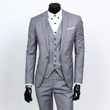 Load image into Gallery viewer, ZOGAA Men Dress Suits 5XL 4XL 2019 Business Slim Fit Wedding Groom SuitS Pure Color 3 Piece of Suits Plus Size Men Leisure Suits