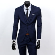Load image into Gallery viewer, ZOGAA Men Dress Suits 5XL 4XL 2019 Business Slim Fit Wedding Groom SuitS Pure Color 3 Piece of Suits Plus Size Men Leisure Suits