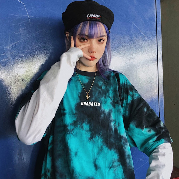 ins Korean tops tees album hip-hop print harajuku shirt Tie dye album dropshipping clothes vintage punk Ulzzang tshirt feminina