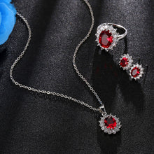 Load image into Gallery viewer, Blue Crystal Stone Wedding Jewelry Sets For Brides Silver Color Necklace Set For Women African Jewelry Sets &amp; More