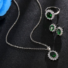 Load image into Gallery viewer, Blue Crystal Stone Wedding Jewelry Sets For Brides Silver Color Necklace Set For Women African Jewelry Sets &amp; More