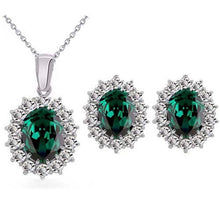 Load image into Gallery viewer, Blue Crystal Stone Wedding Jewelry Sets For Brides Silver Color Necklace Set For Women African Jewelry Sets &amp; More