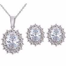 Load image into Gallery viewer, Blue Crystal Stone Wedding Jewelry Sets For Brides Silver Color Necklace Set For Women African Jewelry Sets &amp; More