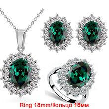 Load image into Gallery viewer, Blue Crystal Stone Wedding Jewelry Sets For Brides Silver Color Necklace Set For Women African Jewelry Sets &amp; More