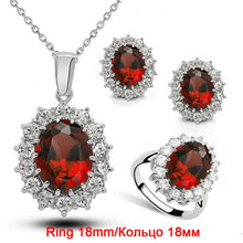 Load image into Gallery viewer, Blue Crystal Stone Wedding Jewelry Sets For Brides Silver Color Necklace Set For Women African Jewelry Sets &amp; More