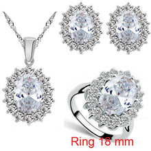 Load image into Gallery viewer, Blue Crystal Stone Wedding Jewelry Sets For Brides Silver Color Necklace Set For Women African Jewelry Sets &amp; More