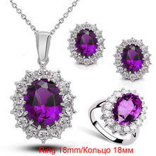 Load image into Gallery viewer, Blue Crystal Stone Wedding Jewelry Sets For Brides Silver Color Necklace Set For Women African Jewelry Sets &amp; More