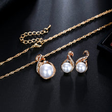 Load image into Gallery viewer, Jewelry Sets Wedding Silver Color Earrings Simulated Pearl Jewelry Set Women Necklace Set