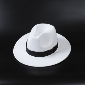 Winter Fedoras Hat Men Felt Classic Jazz Hats Floppy Women Casual Fedora Panama Cap for White Party