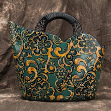 Load image into Gallery viewer, Johnature Retro Luxury Handbags Women Bags Designer 2020 New Genuine Leather Casual Tote Embossing Large Capacity Shoulder Bags