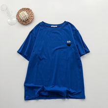 Load image into Gallery viewer, Embroidery Loose All-match t shirt summer Short Sleeve Simple T-shirts Women Kawaii Candy colors t shirt