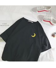 Load image into Gallery viewer, Embroidery Loose All-match t shirt summer Short Sleeve Simple T-shirts Women Kawaii Candy colors t shirt