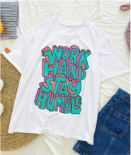 Load image into Gallery viewer, Embroidery Loose All-match t shirt summer Short Sleeve Simple T-shirts Women Kawaii Candy colors t shirt