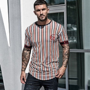 T-shirt Stripe Summer Man T shirt Fashion T Shirt Men