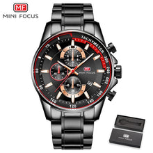 Load image into Gallery viewer, Blue Watch Men Quartz Clock Metal Strap Multi function Calendar Sports Watch