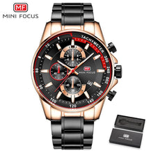 Load image into Gallery viewer, Blue Watch Men Quartz Clock Metal Strap Multi function Calendar Sports Watch