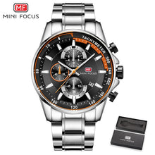 Load image into Gallery viewer, Blue Watch Men Quartz Clock Metal Strap Multi function Calendar Sports Watch