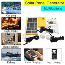 Load image into Gallery viewer, Solar Light Lithium Solar Power Panel Generator Kit Small Home System 3 LED Bulb Highlight Energy Saving Light Solar Lighting