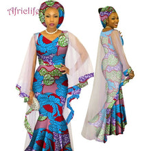 Load image into Gallery viewer, WY4624 Newest African Traditional Ethnic Style Women Clothing Ankara African Print Fashion Dresses March Headwrap