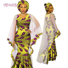 Load image into Gallery viewer, WY4624 Newest African Traditional Ethnic Style Women Clothing Ankara African Print Fashion Dresses March Headwrap