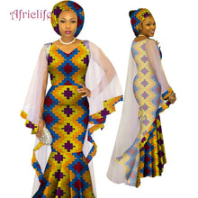 Load image into Gallery viewer, WY4624 Newest African Traditional Ethnic Style Women Clothing Ankara African Print Fashion Dresses March Headwrap