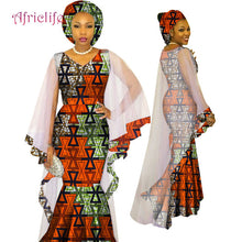 Load image into Gallery viewer, WY4624 Newest African Traditional Ethnic Style Women Clothing Ankara African Print Fashion Dresses March Headwrap