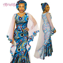 Load image into Gallery viewer, WY4624 Newest African Traditional Ethnic Style Women Clothing Ankara African Print Fashion Dresses March Headwrap