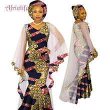 Load image into Gallery viewer, WY4624 Newest African Traditional Ethnic Style Women Clothing Ankara African Print Fashion Dresses March Headwrap