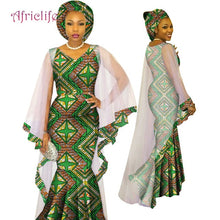 Load image into Gallery viewer, WY4624 Newest African Traditional Ethnic Style Women Clothing Ankara African Print Fashion Dresses March Headwrap