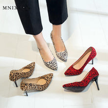 Load image into Gallery viewer, Handmade leopard print high heels pointed toe stilettos extreme thin heel shoe