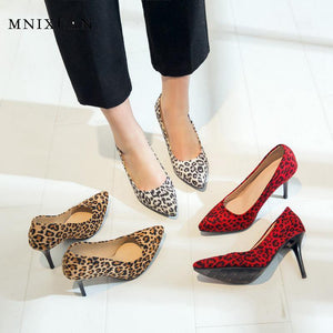 Handmade leopard print high heels pointed toe stilettos extreme thin heel shoe