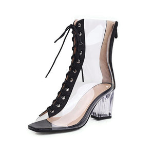 Women Lace Up Synthetic High Heels Pumps Classic Design Top Quality Shoes