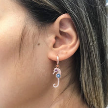 Load image into Gallery viewer, Women Top Quality Custom Design Sea Horse Silver Earrings