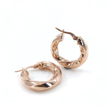 Load image into Gallery viewer, Thick Auger Italian Hollow Light Weight Showy Silver Ring Earrings