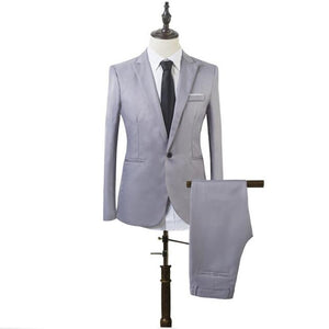 Bridalaf fair Black Formal Men Suit Slim Fit Mens Suits Bespoke Groom Tuxedo Blazer for Wedding Prom Jacket Pants 2Pcs