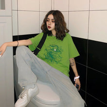 Load image into Gallery viewer, Fun Dragon Women T-shirt short sleeve clothes vegan Cotton