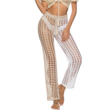 Load image into Gallery viewer, Knitted Hollow Out Pants See Through Crochet Straight Pant Hollow Out Fishnet Wide Leg Pants