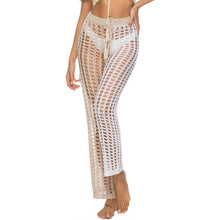 Load image into Gallery viewer, Knitted Hollow Out Pants See Through Crochet Straight Pant Hollow Out Fishnet Wide Leg Pants