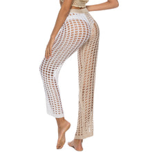 Load image into Gallery viewer, Knitted Hollow Out Pants See Through Crochet Straight Pant Hollow Out Fishnet Wide Leg Pants