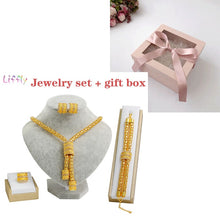 Load image into Gallery viewer, African Jewelry Sets Fashion Gold Necklace Earrings Ring