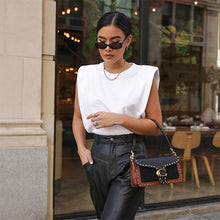 Load image into Gallery viewer, OOTN Summer Sleeveless Top Female O Neck White Women Blouse Shirt Ladies Loose solid Chic Casual Blouses Black 2020 Cotton Brown