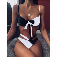 Load image into Gallery viewer, Women High Waist Bikini Swimsuit Swimwear Female Bandeau Thong Brazilian Bikini Set