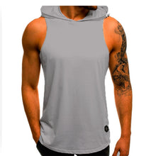 Load image into Gallery viewer, Men Hoodies Tank Top Sleeveless Muscle Gym Sport Slim Vest Bodybuilding Hooded Hip Hop Streetwear Workout Elastic Men Tank Top