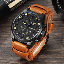 Load image into Gallery viewer, Men Watches Waterproof Top Brand Luxury Calendar Fashion Clock Leather Sport Military Men Wristwatch