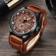 Load image into Gallery viewer, Men Watches Waterproof Top Brand Luxury Calendar Fashion Clock Leather Sport Military Men Wristwatch