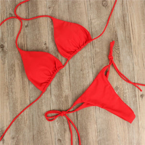 2020 Brazilian Mini Micro Bikini G-string High Waist Thong Push up Strapless Swimsuit