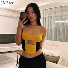 Load image into Gallery viewer, Nibber spring new Letter print cotton crop Top women Vest sleeveless Tube tops stretch Slim Soft Underwear camisoles tank tops